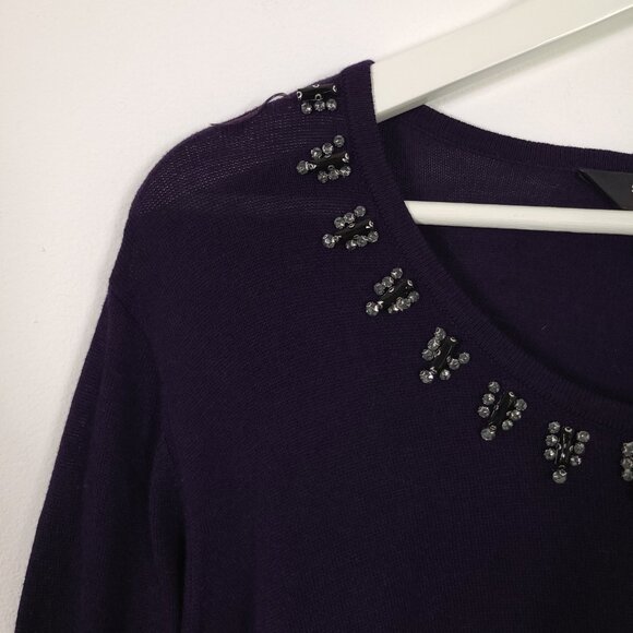 Simply Vera Vera Wang Purple Embellished Tunic Sweater - Picture 2 of 9